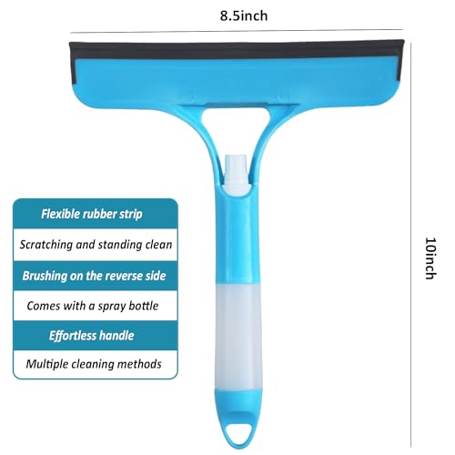 All-Purpose Shower Squeegee 2-Pack with Spray & Wiper for Glass & Surfaces
