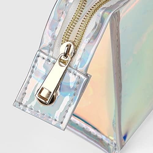 Holographic PVC Cosmetic Makeup Bag Iridescent Travel Toiletry Pouch