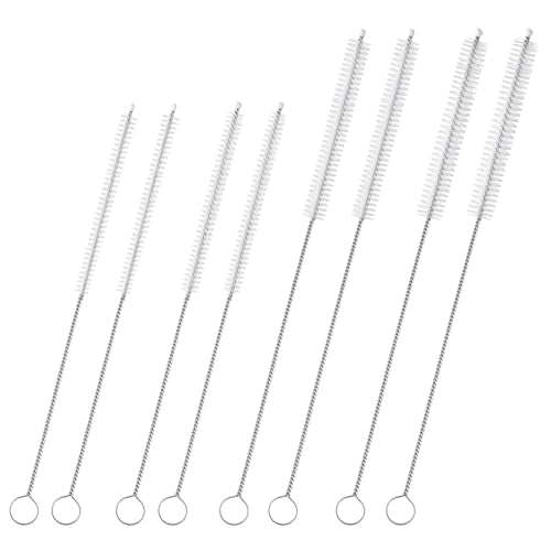 8-Piece Reusable Straw Cleaner Brush Set - 12 Inch Long