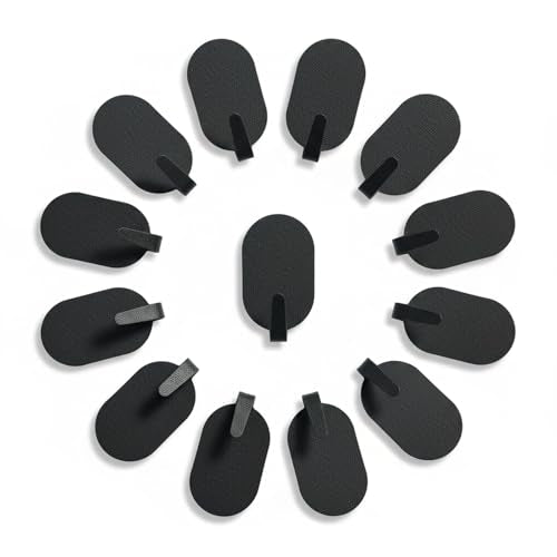 Black Adhesive Wall Hooks - 12 Pcs Minimalist No-Drill Metal Hooks