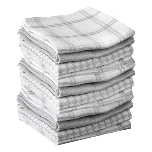 T-Fal Premium Cotton Waffle Dish Cloths - Highly Absorbent, 12-Pack