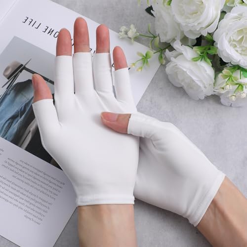 Bremorou Moisturizing Fingerless Gloves for Dry Hands Eczema Spa (4 Pairs)