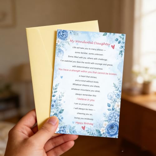 Daughter Birthday Card from Mom and Dad with Heartfelt Message