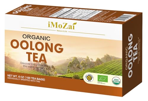 Imozai Organic Oolong Tea Bags - 100 Count, Individually Wrapped