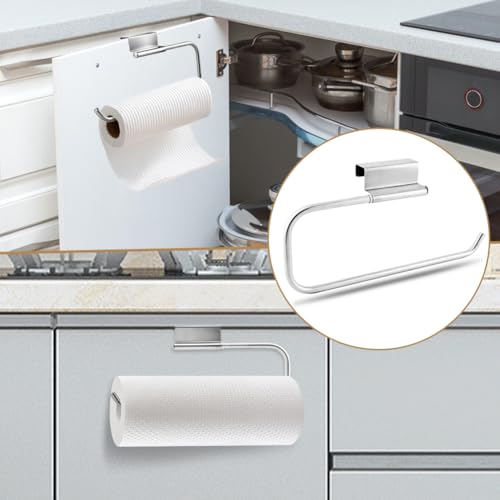 Anscuto Stainless Steel Over-the-Door Paper Towel Holder - Silver