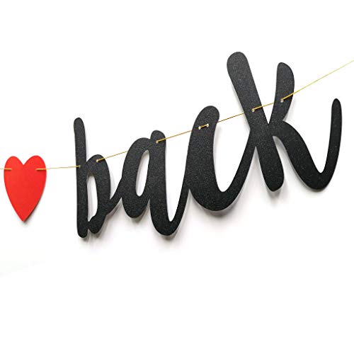 Welcome Back Black Glitter Banner - 5.5"H x 6.5'L for Parties