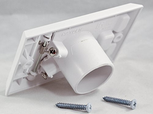 Hayden Central Vacuum Wall Inlet - White Square Low Voltage Valve