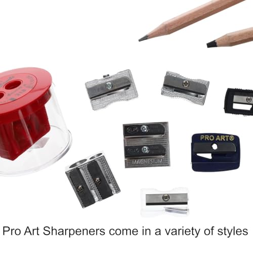 Pro Art Magnesium Manual Pencil Sharpener 2-Pack for Artists and Coloring
