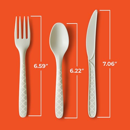 Hefty ECOSAVE Compostable Cutlery Set - 24 Utensils for BBQs & Camping