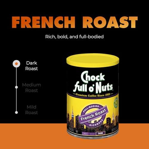 Chock Full o' Nuts French Roast Ground Coffee, 10.3 oz Can