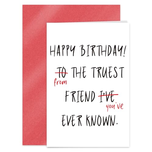 Funny Birthday Card with Envelope - Shiny Glitter Blank Greeting Card