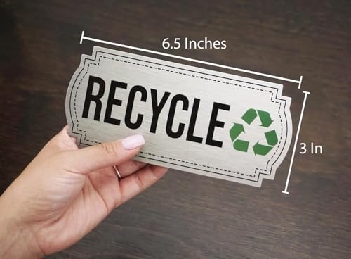Premium Vinyl Recycling and Trash Stickers - 2 Pack Decals for Bins