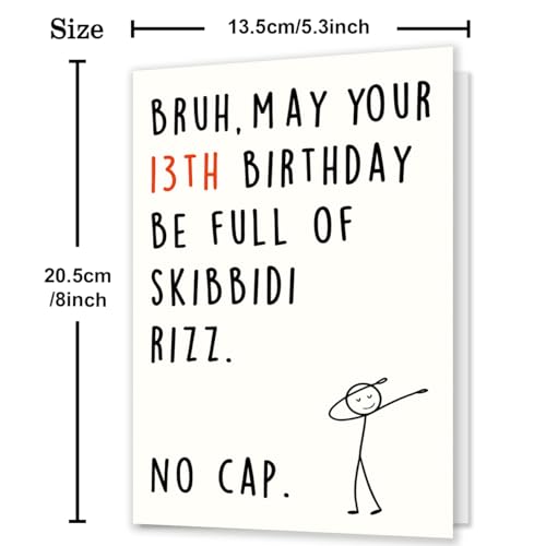 Funny 13th Birthday Card for Boys & Girls - Gen Z Meme Design