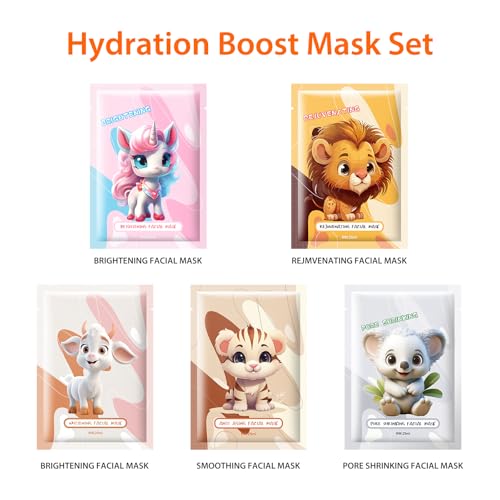Animal Face Masks Moisturizing Sheet Mask Natural Skincare Gifts