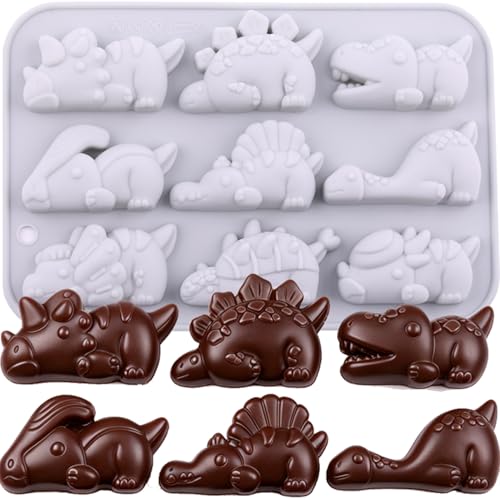 Dinosaur Silicone Candy Molds - 9 Cavity Chocolate & Gummy Molds