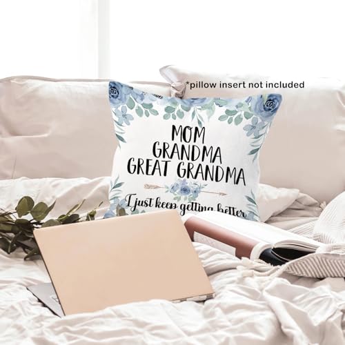 Great Grandma-2 Floral Throw Pillow Cover 18x18 - Family Gift Decor