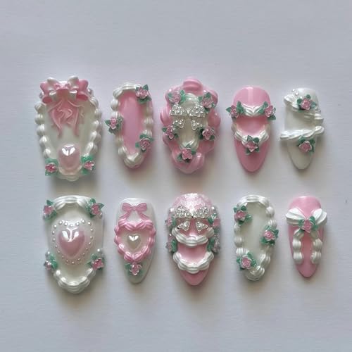 Gehaiwo 3D Cake Piping Nail Art Silicone Mold for Resin and DIY