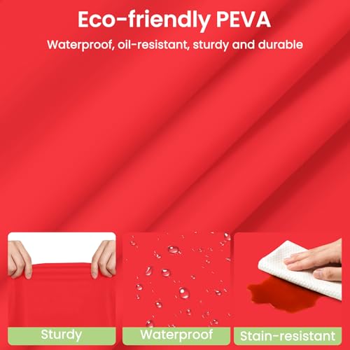 Disposable Red Plastic Tablecloth 54 x 108 Inches - 4 Pack for Parties