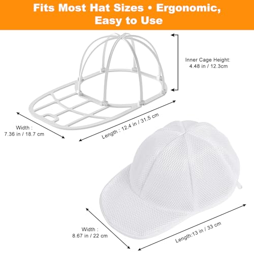 Haiou Baseball Hat Washer Cage - White Cap Cleaner for Washing Machine