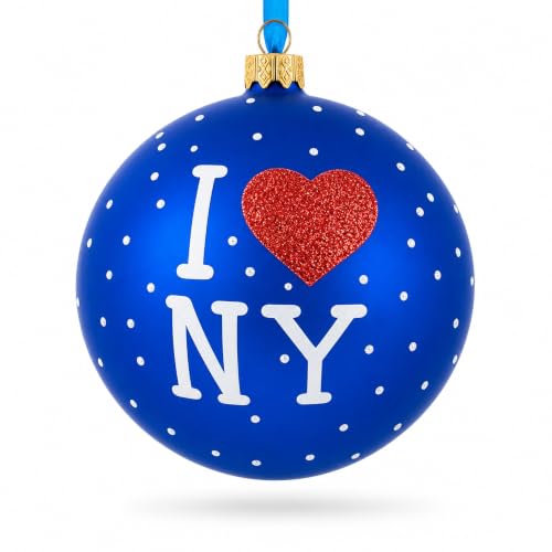 NYC Night Glass Ball Christmas Ornament - Hand-Painted 4 Inch Holiday Decor