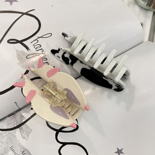 Cow Hair Claw Clip Cute Animal Acetate Hair Accessories for Women