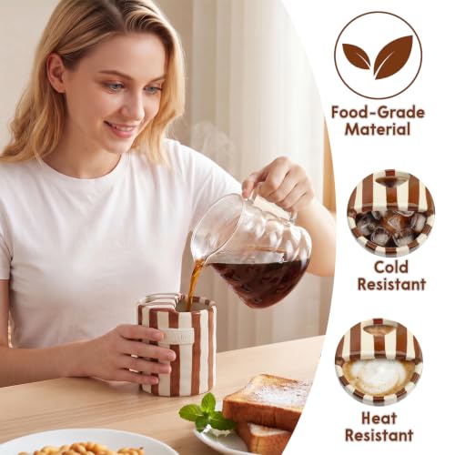 10oz Striped Ceramic Coffee Mug - Microwave & Dishwasher Safe