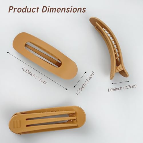Jaasuee Large Flat Hair Claw Clips for Thick and Thin Hair - 4 Pack