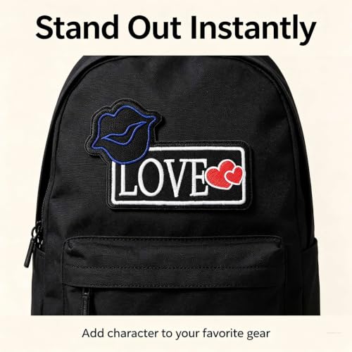 Minason Love Kiss Embroidered Iron-On Patches 3PCS DIY Appliques