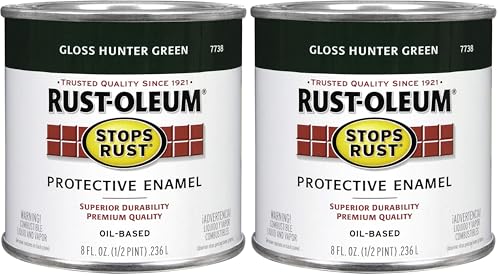 Rust-Oleum Stops Rust Brush On Paint Gloss Hunter Green 8 Fl Oz Pack of 2