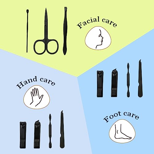 8-in-1 Stainless Steel Manicure Set with Leather Travel Case