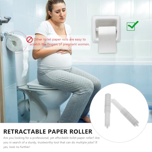 Universal Plastic Toilet Paper Holder Roller Replacement, Spring Loaded Rod