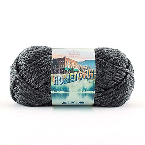 Lion Brand Hometown Super Bulky Yarn - Chicago Charcoal, 5 oz