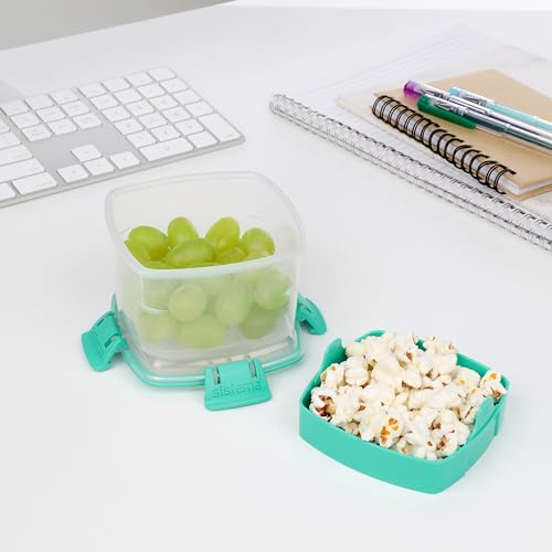 Sistema To Go Snack Container with Removable Tray, 13.5 oz - BPA Free