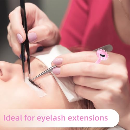100 Pcs Disposable Lash Glue Rings for Eyelash Extensions - Pink