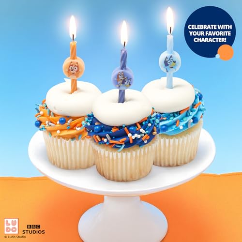 Bluey and Bingo Birthday Cake Candles - 6-Piece Party Decoration Set