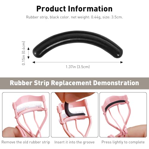 Jaasuee 60pcs Universal Silicone Eyelash Curler Replacement Pads Black