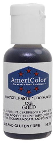AmeriColor Soft Gel Paste Food Coloring - Gold, 0.75 oz, Vibrant Baking Color