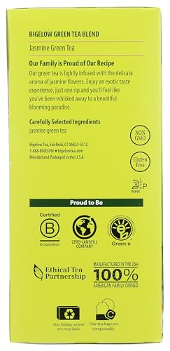 Bigelow Green Tea with Jasmine, 28 Individually Wrapped Tea Bags