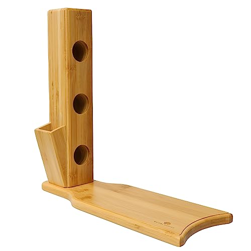 RoyalHouse Bamboo Wine Rack for 3 Bottles - Elegant & Durable