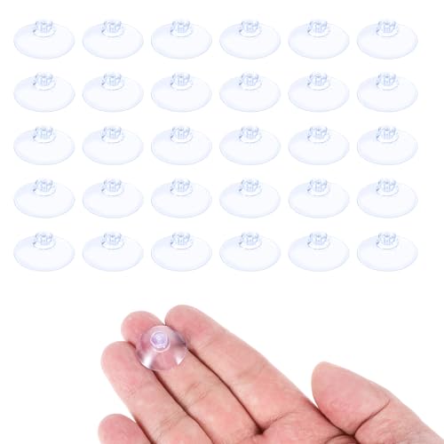 30Pcs Mini 2cm Suction Cups - Clear PVC for Home & Office Use