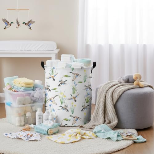 HEFEICZ Mallard Duck Laundry Hamper - Large Collapsible Toy Storage Basket B