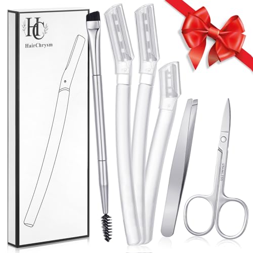 HairChrysm 6-in-1 Eyebrow Trimmer Kit with Face Razors and Scissors