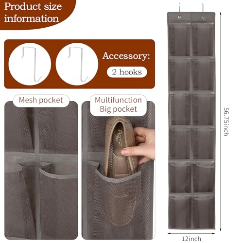 GOMAJI Over The Door Shoe Organizer with 12 Large Pockets