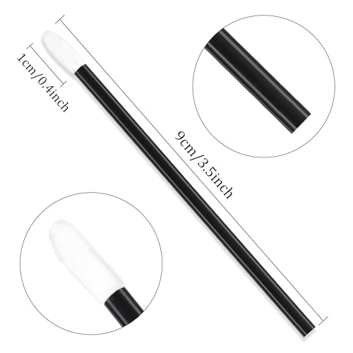 Chanaco 50Pcs Disposable Lip Brushes Soft Flocking Lip Gloss Wands