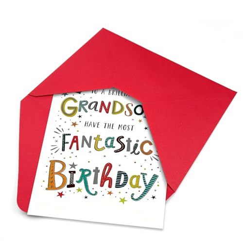 Grandson Birthday Card for Young Men and Boys with Envelope
