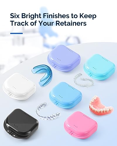 JMU 2 Pcs Retainer Case with Vent Holes and Snap Lock, White & Black