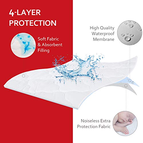 Moonsea Waterproof Pack and Play Mattress Pad Cover, 27" x 39" - Version 1