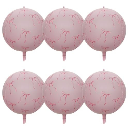 Pink 4D Foil Balloons for Birthday Wedding Graduation Christmas Party Decorations - 6 Pieces, 22 Inch