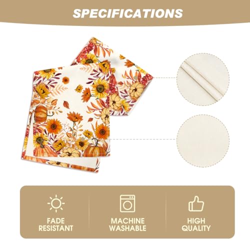 Fall Table Runner 13x120 Inch Polyester Home Party Decor - Orange