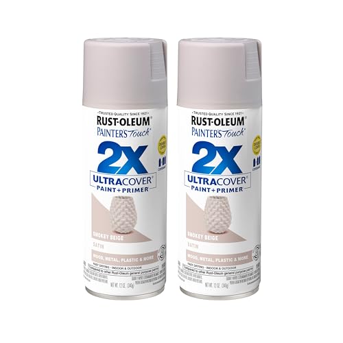 Rust-Oleum Painter's Touch 2X Satin Smokey Beige Spray Paint, 12 oz (Pack of 2)